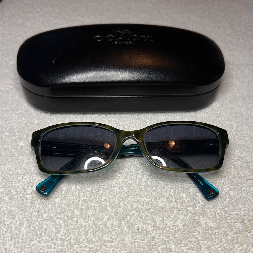 Coach Brooklyn HC 6040 5116 Dark Tortoise Teal Eyeglasses Frames 52-16 135 Women